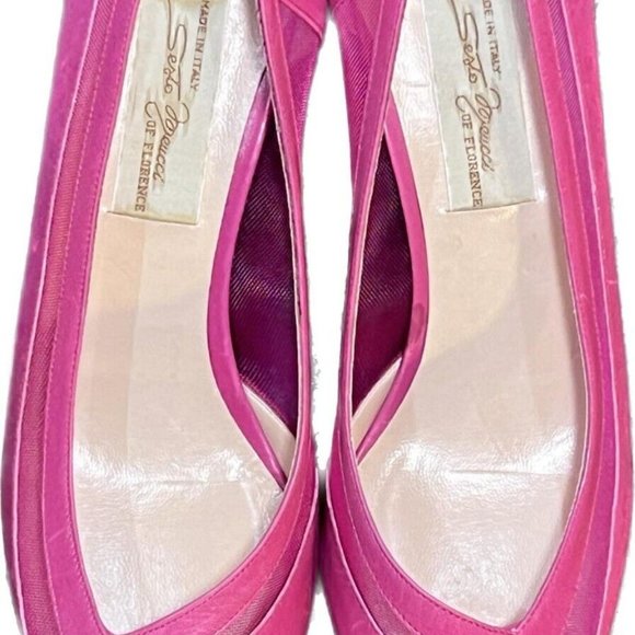 SESTO MEUCCI Vintage Style pumps Woman SHOE Size 6.5 B PINK Leather Italy - Picture 5 of 10
